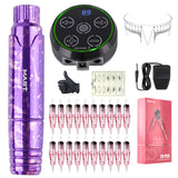 Mast P10 Tattoo PMU RCA Rotary Machine Pen Permanent Makeup Kit with LED Display Power Supply Wjx Pmu Cartridge Supplies Set