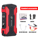 20000mAh Car Battery Jump Starter Portable Emergency 12V Car Battery Booster 15V/1A 4 USB Wireless Charging LED Flashlight