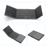 Jelly comb Foldable Mini Bluetooth Keyboard Portable Wireless Keyboard Rechargeable with Touch Pad for PC Tablet Notebook iPad