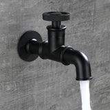 G1/2 Black/Chrome Wall Mounted Bathroom Balcony Outdoor Garden Faucet Single Cool Solid Brass Washer Faucet