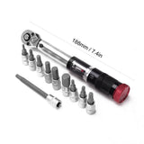 11PCS 4-20Nm Preset Torque Wrench Bits Set Adjustable Torque Wrench Scale Reading Window for Household Bicycle Car Repairing