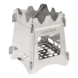 Lixada Outdoor Compact Folding Titanium Wood Stove Portable Ultralight for Camping Cooking Picnic Travel with Mini Alcohol Stove