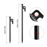 TOMSHOO 8 Inch /12 Inch Tent Pegs 6PCS Ultralight Heavy Duty Steel Tent Stakes for Outdoor Camping Canopy Awning Accessories
