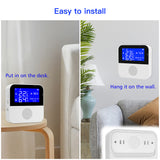 Tuya WIFI Intelligent Temperature Humidity Sensors 2.9 Inch with Backlight LCD Time Date Mobilephone APP Remote Monitoring
