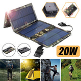 20W Power Bank USB Portable Solar Panel Charger Waterproof 5V DC Foldable Solar Panel For Traveling Camping Hiking Phone Charge