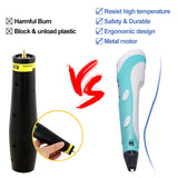 RUYAGE 3D Pen DIY 3D Printer Pen Drawing Pens 3d Printing Best for Kids With ABS Filament 1.75mm Christmas Birthday Gift LJ-01