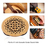 Guitar Wooden Soundhole Sound Hole Cover Block Feedback Buffer Spruce Wood for EQ Acoustic Folk Guitars,Style 1