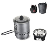 2100W Camping Gas Stove Outdoor Cooking System With Stove Heat Exchanger Pot Bowl Gas Burners for Hiking Fishing Mountaineering
