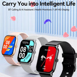 KW105 Smart Watch Men Bluetooth Call AI Assistant Health Monitors 1.69 Inch HD Display Sports Fitness Tracker Women Smartwatch