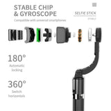 Handheld Gimbal Stabilizer Smartphone Bluetooth Selfie Stick Holder Adjustable Stand Mini Extendable Selfie Stick Tripod In Live
