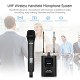 ACEMIC UHF Wireless Microphone System with Handheld Dynamic Microphone Receiver for Camera Vlog Recording Interview