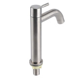 G1/2 Stainless Steel Bathroom Faucet Brushed Water Faucet Wash Basin Single Cold Water Tap Bathroom Accessories sink faucets