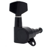 2set Guitar Sealed Small Peg Tuning Pegs Tuners Machine Heads for Acoustic Electric Guitar ( Black 6R&amp;Silver 6R )
