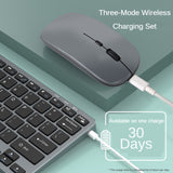 Bluetooth 5.0 &amp; 2.4G Wireless Keyboard and Mouse Combo Mini Multimedia Keyboard Mouse Set For Laptop PC iPad TV Android Macbook