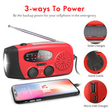 Solar Radio Hand Crank Radio AM/FM Weather Emergency Portable w/3 LED Flashlight Musical Enjoyable Instrument Supply