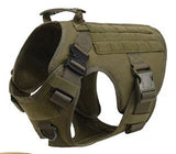 Tactical Dog Harness with 2X Metal Buckle Dog Walking Training molle Vest with Handle Hook and Loop Panels for Dog Patch