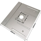 Aluminium Router Table Insert Plate w/ Miter Gauge Guide and Profile Fence Sliding Brackets for Woodworking Benches Table Saw