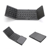 Jelly comb Foldable Mini Bluetooth Keyboard Portable Wireless Keyboard Rechargeable with Touch Pad for PC Tablet Notebook iPad