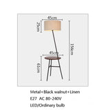 Nordic modern fashion E27 wrought iron triangle lamp pole floor lamp for living room bedroom hotel room black walnut floor lamp
