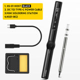 FNIRSI HS-01 Adjustable Temperature Soldering Iron DC 24V 80-420℃ Welding Solder Rework Station PD 65W Portable Repair Tool