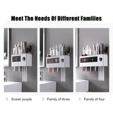 Magnetic Adsorption Toothbrush Holder Automatic Toothpaste Squeezer Home Storage Shelves Bathroom Accessories