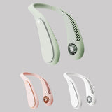 Portable Cooling Neck Fan Electric Summer Bladeless Mute USB Rechargeable For Outdoor Sports MIni Hanging Neck Ventilador