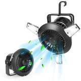 Solar Camping Fan 5000mAh USB Rechargeable 4 Speeds With LED Light Camping Tent Fan For Beach Hiking Home Office Car