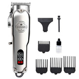 C99 Electric All-metal LCD Clipper Hair Clipper Modeling Oil Head Push LED Smart Display R-shaped Fillet Design