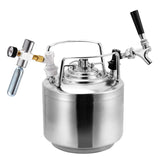 Beer Keg Charger CO2 Dispenser - Includes Keg Regulator 0-60 PSI, 7/16" Thread Adapter, Gas Ball Lock Quick Disconnect for Draft