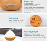 Voice control 400ML Essential Oil Diffuser Ultrasonic Air Humidifier with Wood Grain 7 Color Changing LED Lights for Office Home