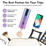 Rechargeable Automatic Curling Iron Cordless Auto Hair Curler Ceramic Ionic Hair Curling LCD Display Spin Curling Iron Hair Tool