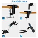 Microphone Arm Stand Microphone Stand Scissor Arm Adjustable Mic Desk Mount Stand For Live Streaming Recording Game