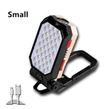 Strong Magnetic Work Light USB Rechargeable LED COB Portable Flashlight Adjustable Waterproof Camping with Power Display