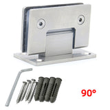 Hardware Hinge 90 Degree Opening 304 Stainless Steel Hinge Wall Mounted Glass Shower Door Hinge 6-12mm Hinge With Clamping Screw