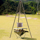 Camping Tripod Fire Hanging Pot Outdoor Campfire Cookware Picnic Grill Collapsible Cooking Tripod Outdoor Party BBQ