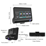 Car DVR 3/2 Cameras Lens 4.0 Inch Camera Dual Lens DVRS Auto Rearview Cam Recorder Camera With Recorder Video M1E9