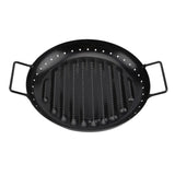 Nonstick Skillet Camping Cookware Grill Pan Party Meat Carton Steel Portable With Handles BBQ Binaural Barbecue Plate