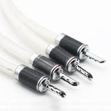 Hi-End 5N OCC Plated HIFI Speaker Cable Banana to Spade Plug Speaker Cable Wire for Audiophiles and HiFi Systems