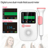 Upgraded Color LCD Curve Doppler Fetal Heart rate Monitor Home Pregnancy Baby Fetal Sound Heart Rate Detector No Radiation