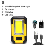 30W Portable LED Work Light USB Rechargeable Work Light 3 Modes Car Repair Flashlight with Magnetic Base Handheld Work Light