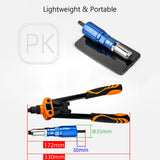 Rivet Gun Adapter for Electric Drill Cordless Riveting Tool with Wrench 100pcs Rivet Detachable 3/32'' 1/8'' 5/32'' 3/16'' Rivet