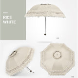 Lace Women Rain Umbrella Sun Paraguas mujer Black Parasol Folding Princess guarda chuva invertido UV Protection Decoration
