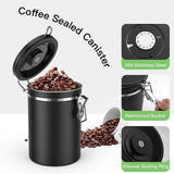 Coffee Jar Airtight 500G Beans,1.8L Beans Container,Vacuum Coffee Box With Spoon Storage Jar For Coffee Powder,Tea,Cocoa