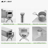 3F UL GEAR Outdoor ultralight 304 Stainless wood stove multipurpose camping tent heating stove outdoor survival