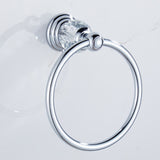 Modern Clear Crystal Bathroom Accessories Sets Silver Polished Chrome Bathroom Products Solid Brass Bathroom Hardware Sets jk6