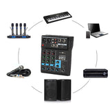 A4 Sound Mixing Console Bluetooth Record Computer Playback 48V Phantom Power Delay Repaeat Effect 4 Channels USB Audio Mixe