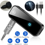 Car Bluetooth-compatible 5.0 Transmitter Receiver 2 in 1 USB Wireless Adapter 3.5mm Aux For Car Audio TV PC Headphones