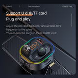 T86 LED Backlit FM Transmitter Bluetooth 5.1 USB QC3.0 PD Charger Handsfree Car Kit Auto MP3 Calling Music Player