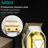VGR professional all metal hair trimmer for men electric barber hair clipper rechargeable hair cutting machine cord/cordless