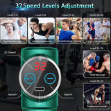 Mini LCD Massage Gun 32 Speed Touch Screen Deep Tissue Percussion Muscle Mini Massager Fascial Gun For Pain Relief Body Massage